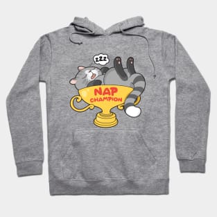 Cat sleeps in Nap Champion Trophy Hoodie